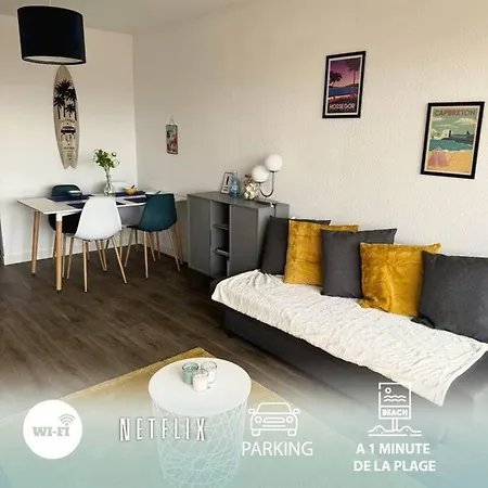 Cap Ocean Appartement T2 Cosy Avec Balcon A 1 Min De L'Ocean Capbreton Extérieur photo